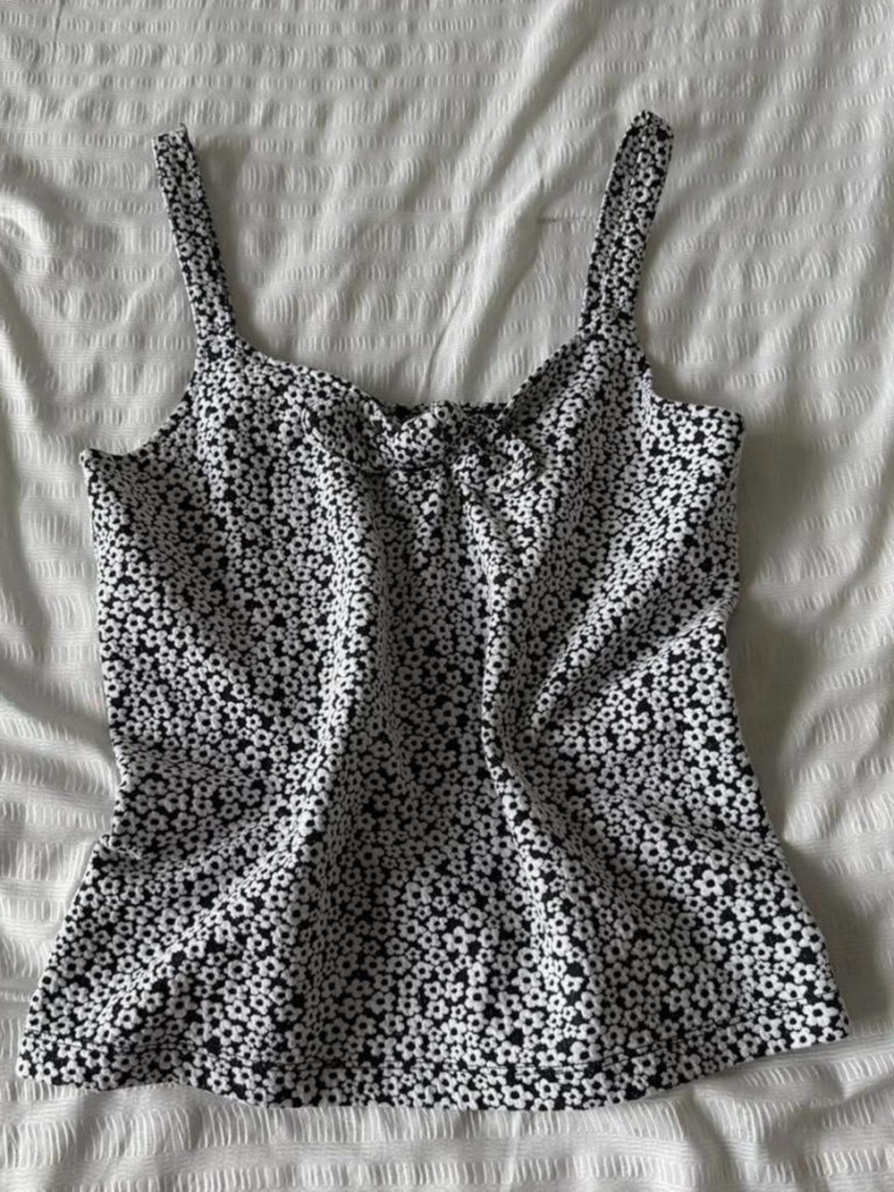 Madewell Black and White Floral Camisole